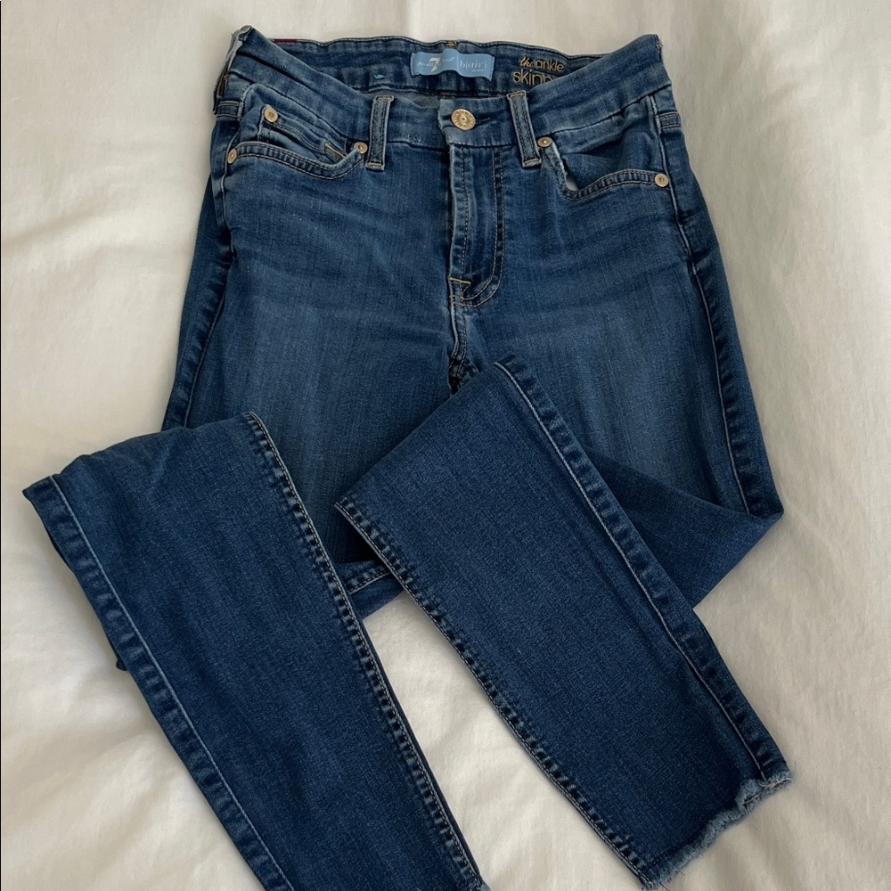 7 For All Mankind Blair Ankle Skinny with raw hem